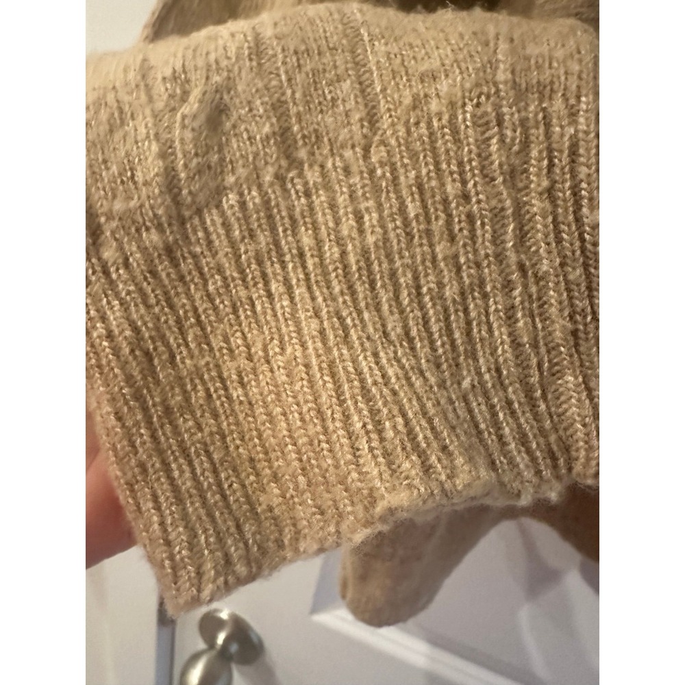 Bianco & Blu Wool & Cashmere Women's Turtleneck Cable Knit Sweater Italy - Picture 3 of 7